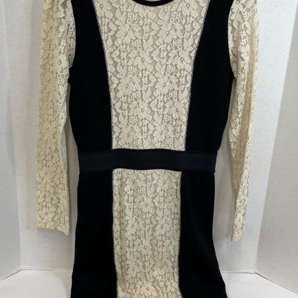Malene Birger Black and Cream Lace Dress size Small